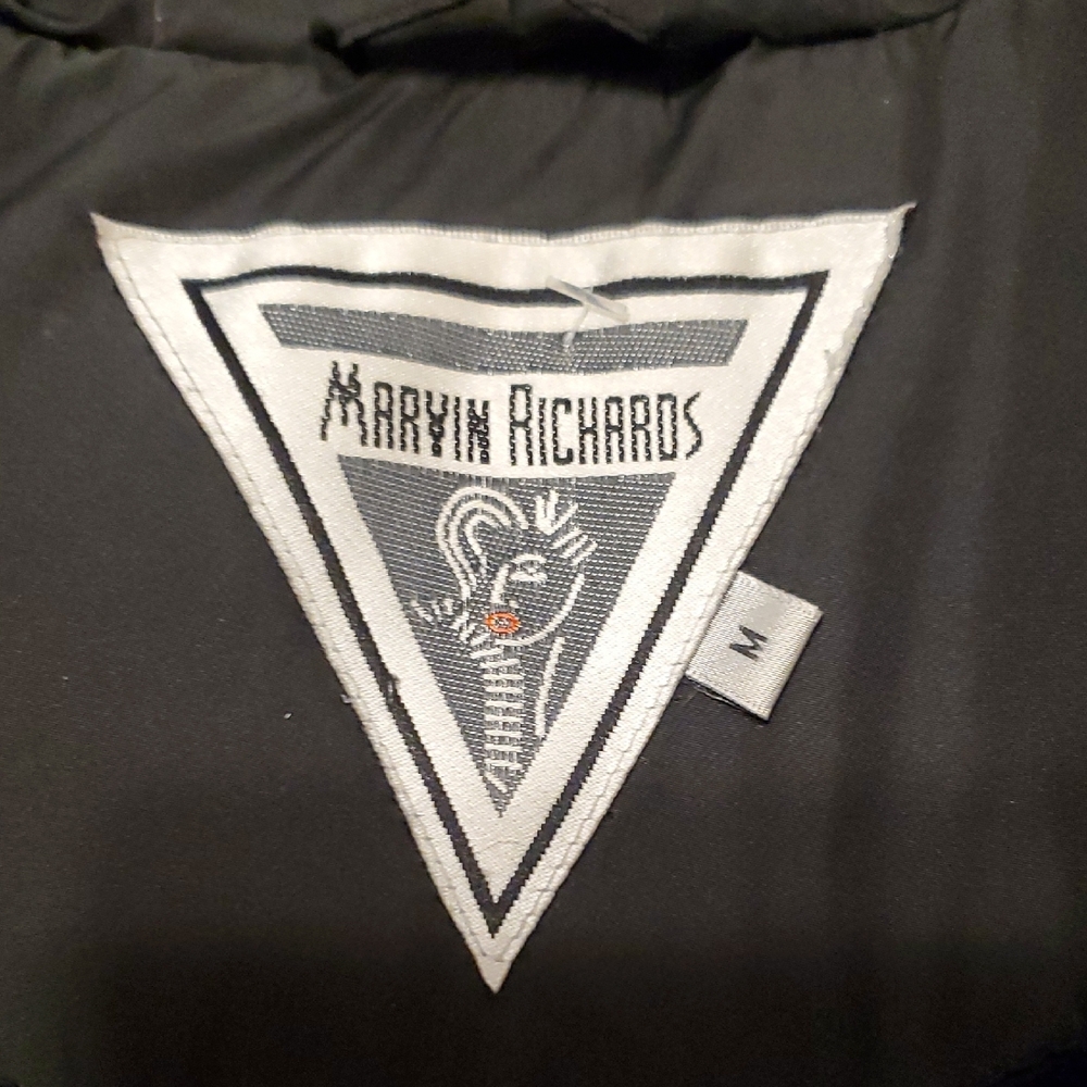 Marvin Richards Black Hooded Puffer Down Jacket - Picture 2 of 13